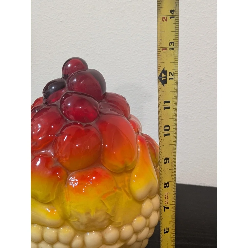 Vintage Murano Glass Fruit Basket Lamp Shade MCM Globe Ceiling Fixture Beautiful